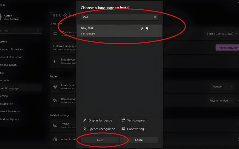 Chọn Next để hoàn thành thao tác