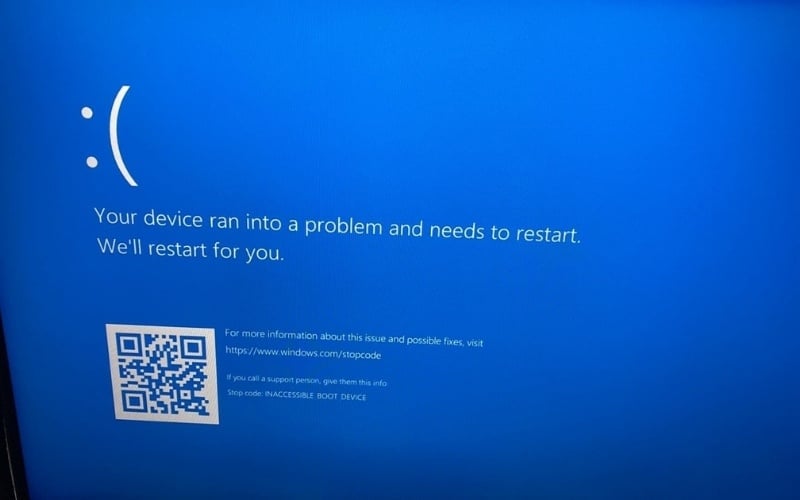 Máy tính gặp lỗi màn hình xanh