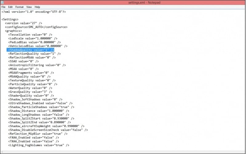 Chỉnh sửa file settings thủ công