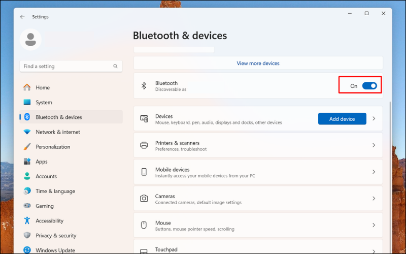 Đảm bảo tính năng Bluetooth đã được bật