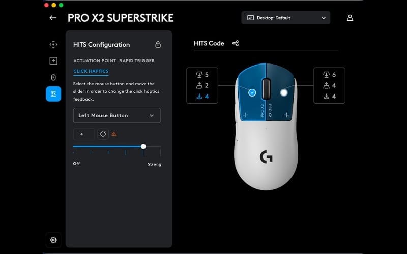 Người dùng có thể cá nhân hóa cảm giác bấm thông qua ứng dụng