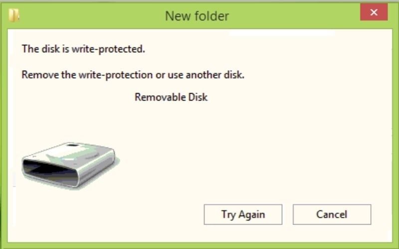 The disk is write-protected là thông báo khi ổ cứng tự động kích hoạt Read-only mode