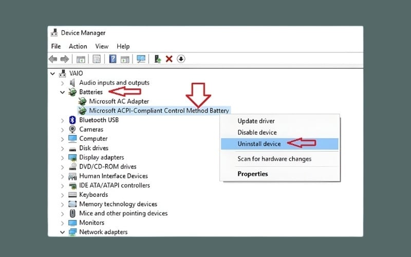 Cài đặt lại Driver Pin