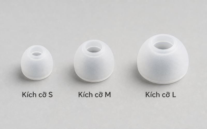 Ba kích cỡ đệm tai silicon của tai nghe in-ear