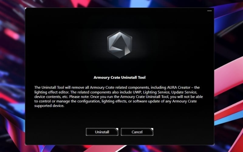 Cách xử lý không thấy mục Lighting hoặc Aura trong Armory Crate