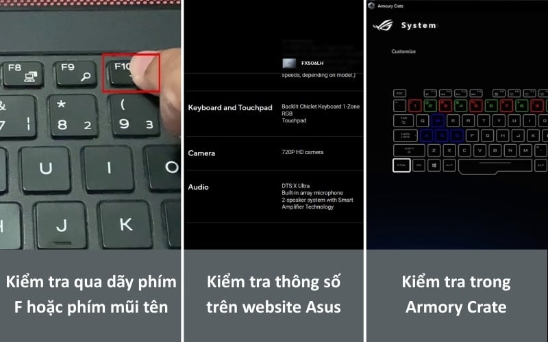 Cách kiểm tra laptop Asus có hỗ trợ đổi màu bàn phím hay không