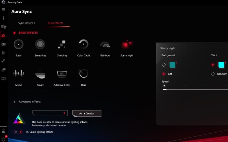Tùy chỉnh nâng cao với Aura Sync và profile ánh sáng