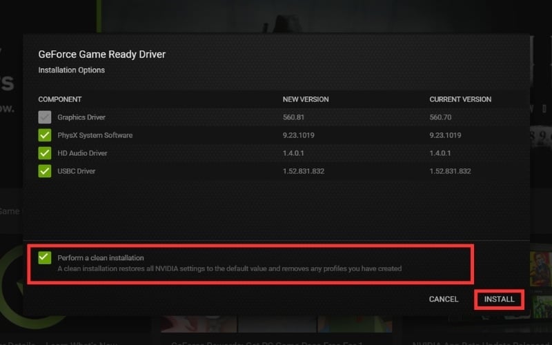 Cập nhật tự động qua phần mềm của NVIDIA