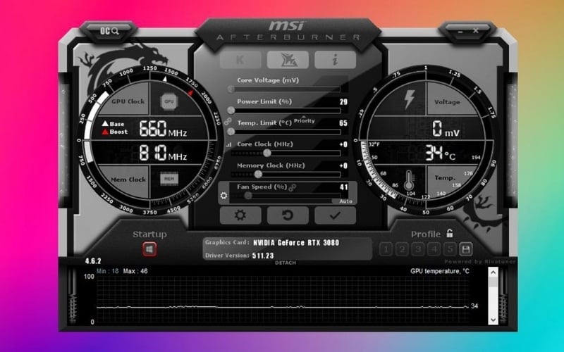 Sử dụng MSI Afterburner hoặc HWMonitor để giám sát nhiệt độ GPU