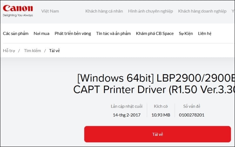 Tải driver Canon LBP 2900
