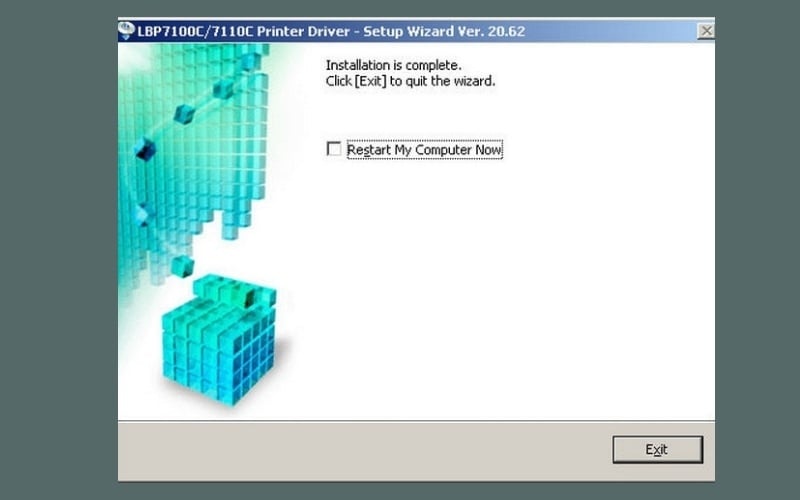 Chọn Restart My Computer Now và nhấn Exit để khởi động lại laptop