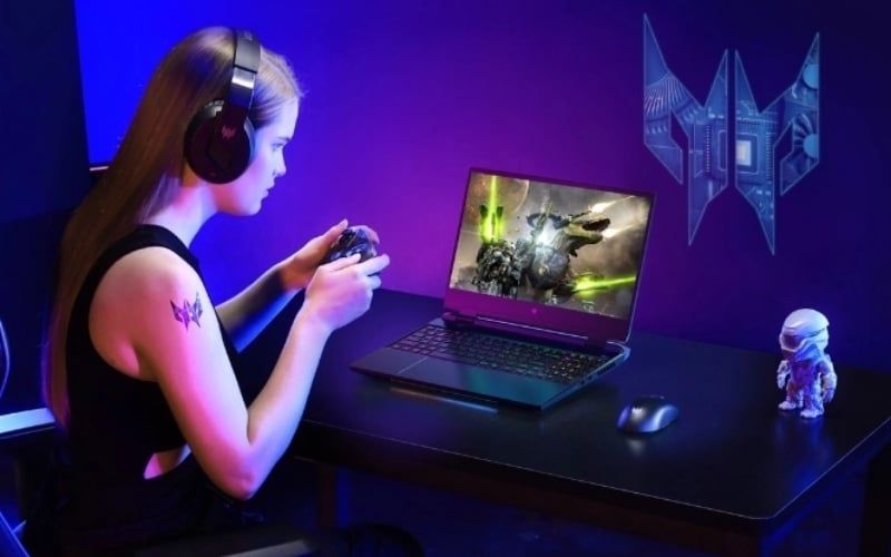Laptop sở hữu CPU Ryzen 7 đa nhiệm mạnh, chơi game mượt và xử lý đồ họa ổn định