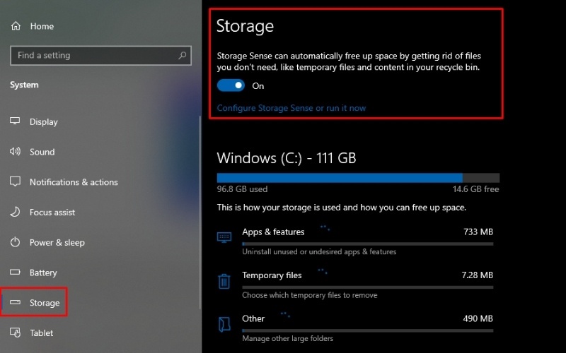 Bật công cụ tự động dọn dẹp trên Windows