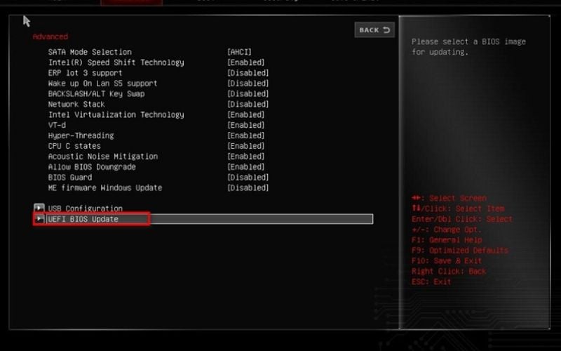 Cập nhật BIOS/UEFI là giải pháp nâng cao và không được ưu tiên sử dụng trước các cách trên