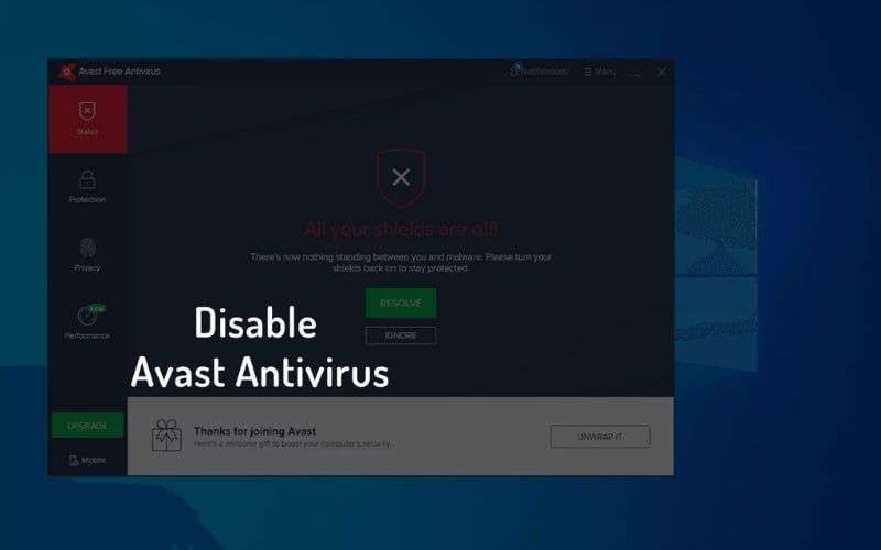 Tạm thời vô hiệu hóa phần mềm diệt virus