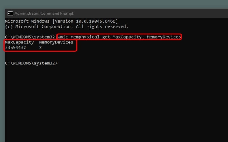 Sử dụng lệnh trong Command Prompt để kiểm tra