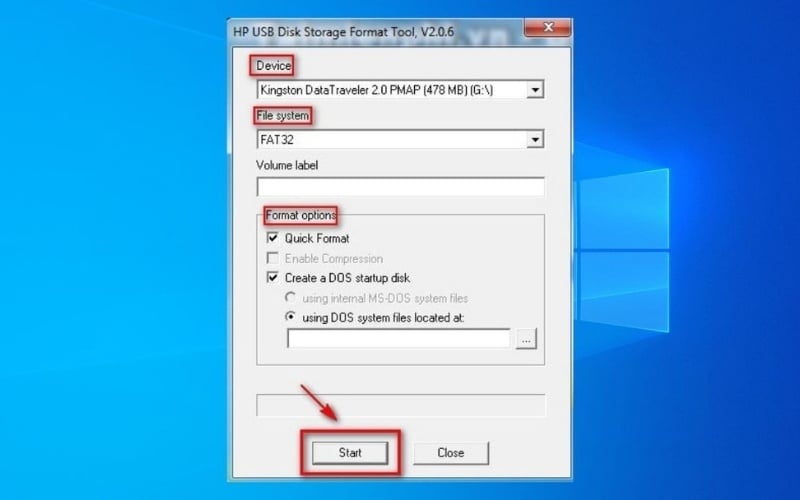 Trong cửa sổ Format, hãy thiết lập các tùy chọn