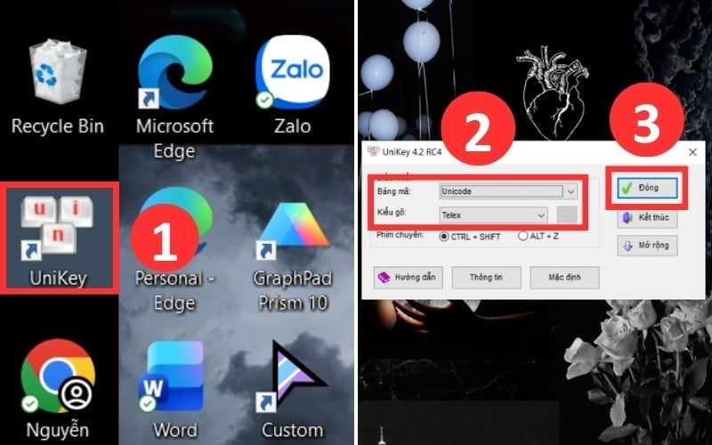 Thiết lập bảng mã Unicode và kiểu gõ Telex chuẩn trong Unikey
