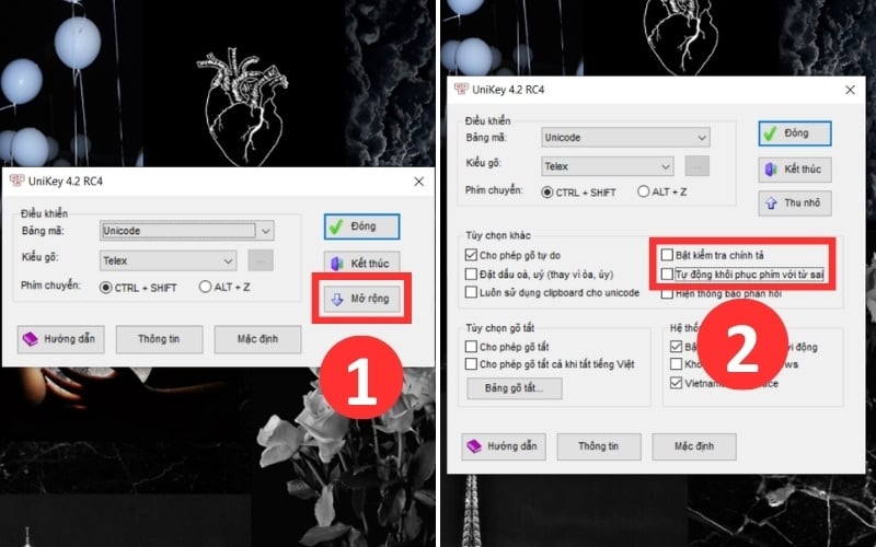 Bỏ tích ở ô Bật kiểm tra chính tả trong UniKey