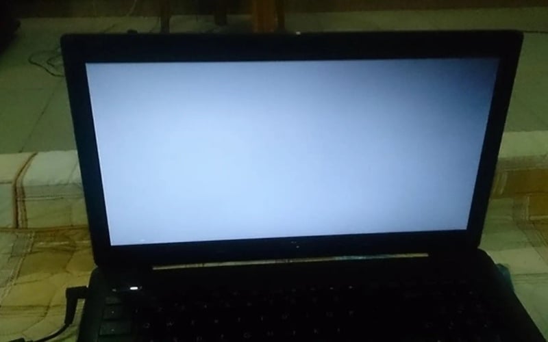 Các đèn báo, đèn báo sạc pin vẫn sáng bình thường nhưng màn hình không hiển thị