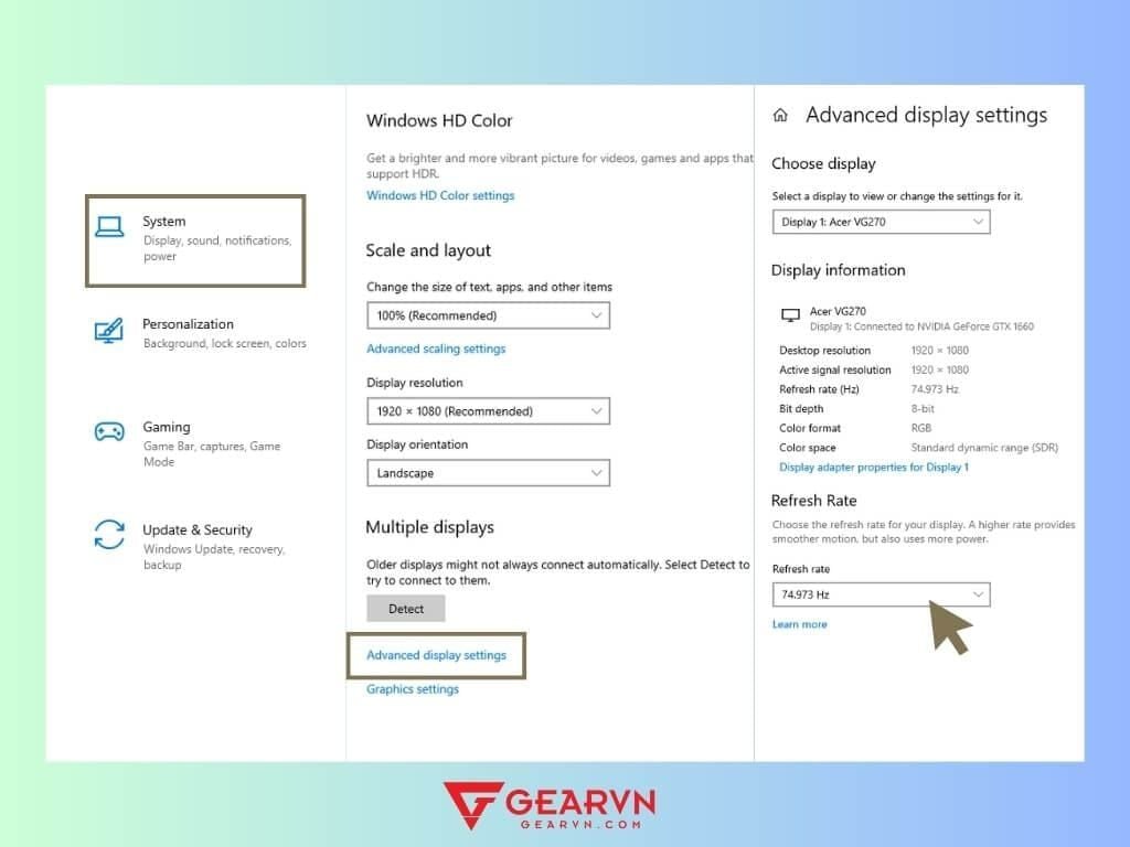Cách sửa màn hình bị nhiễu hiệu quả nhất - GEARVN