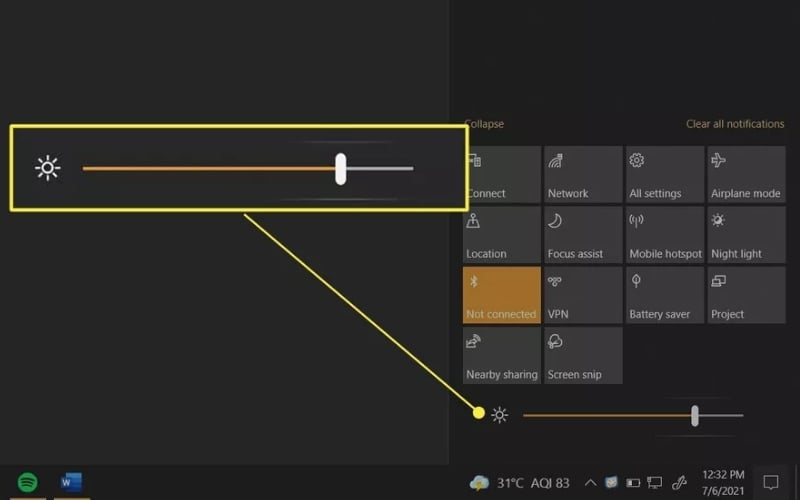 Kiểm tra và chỉnh lại độ sáng màn hình