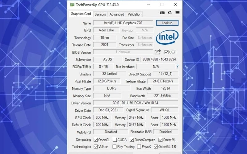 Kiểm tra card màn hình bằng cách dùng phần mềm chuyên dụng GPU-Z