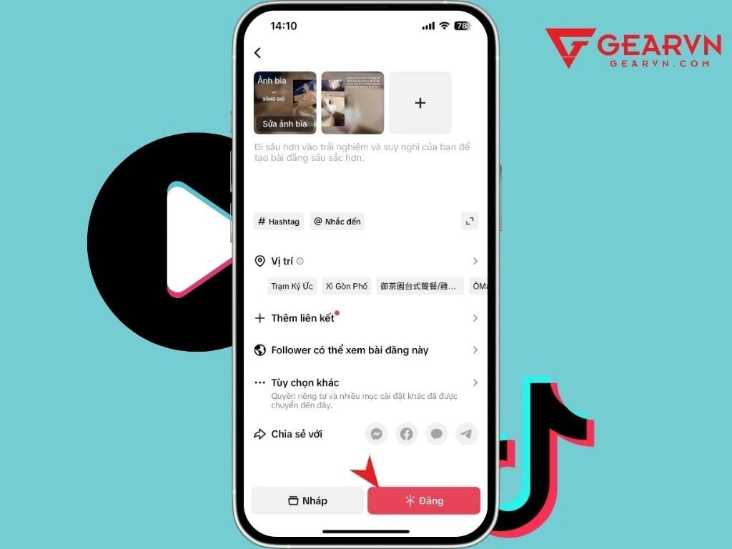 Cách đăng tải 2 ảnh chèn lyric nhạc lên TikTok - GEARVN
