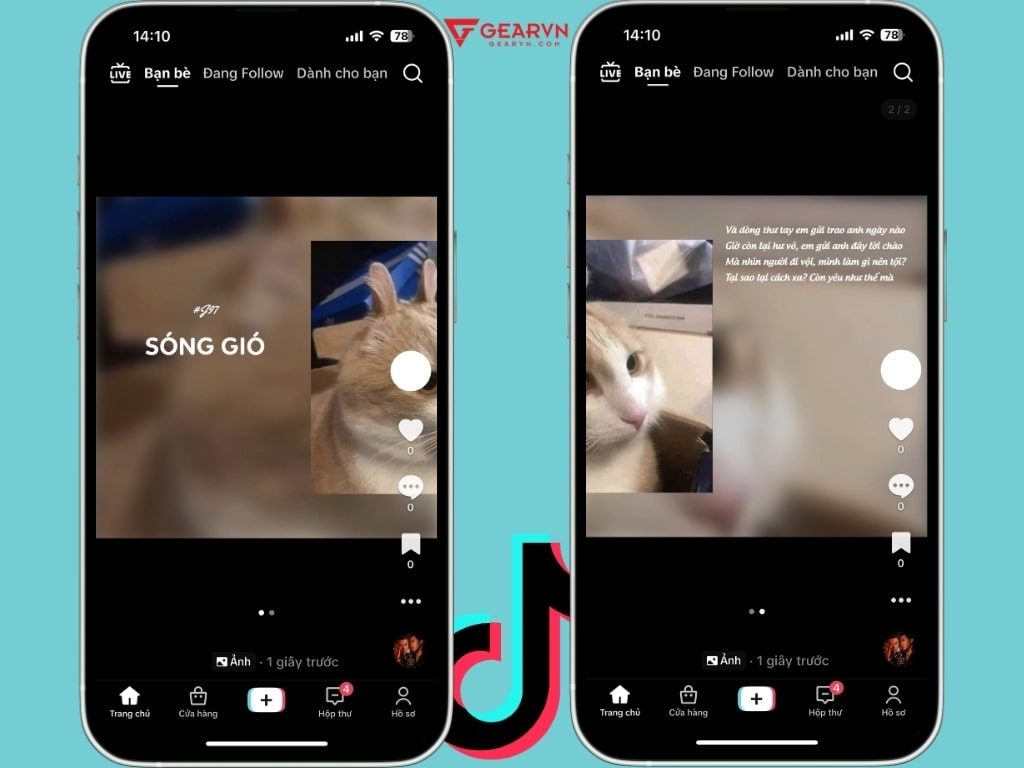 Cách đăng tải 2 ảnh chèn lyric nhạc lên TikTok - GEARVN