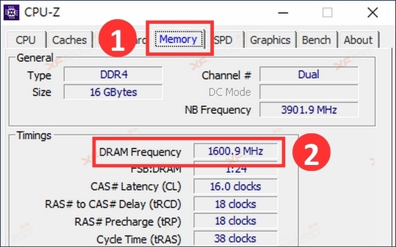 Cách kiểm tra bus RAM trong CPU-Z