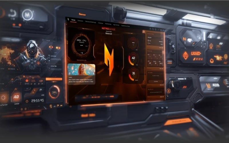 Người dùng có thể điều khiển quạt, tối ưu tản nhiệt qua phần mềm Nitro Sense