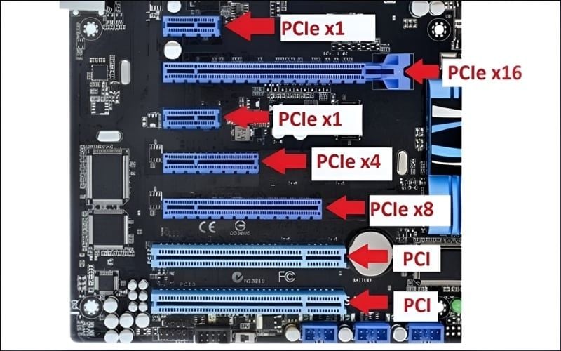 PCIe có nhiều loại khe cắm (x1, x4, x8, x16) đáp ứng từ card mở rộng cơ bản đến card đồ họa cao cấp