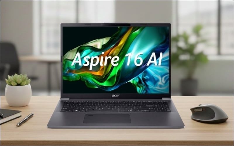 Acer Aspire 16 AI mỏng nhẹ, tích hợp NPU AI, phù hợp làm việc hiệu suất cao