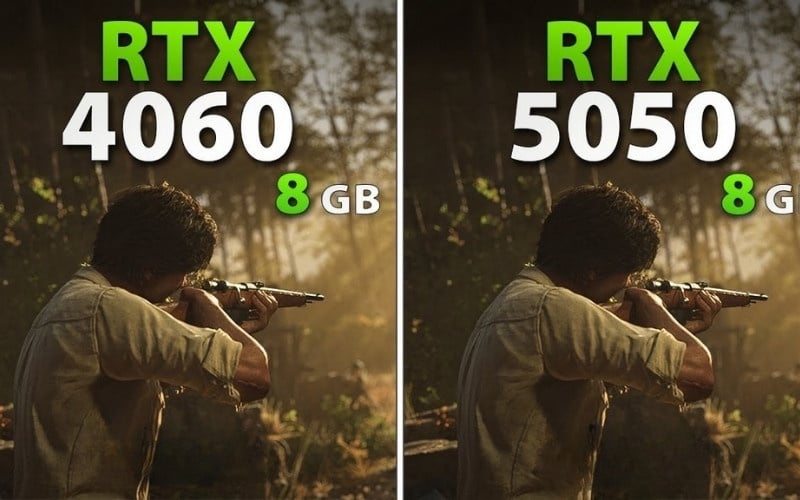 RTX 5050 và RTX 4060 đều có VRAM 8GB GDDR6