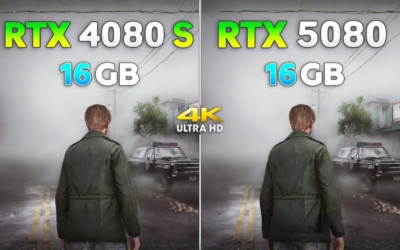 RTX 5080 cho thấy sự chênh lệch rõ rệt, đặc biệt là ở các độ phân giải cao và khi bật Ray Tracing