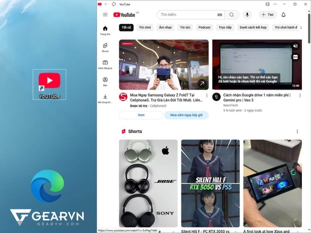 Tải YouTube về máy tính bằng trình duyệt Edge - GEARVN