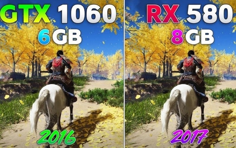 RX 580 vượt trội về số nhân xử lý, dung lượng VRAM và băng thông bộ nhớ