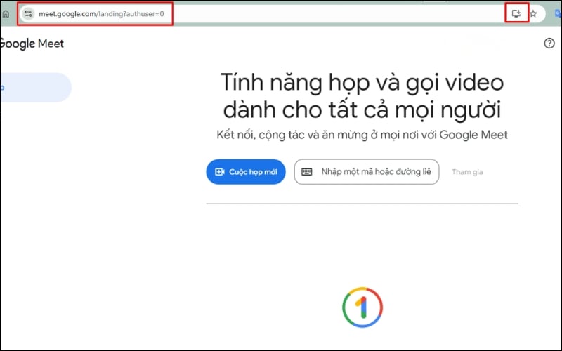Nhìn lên thanh địa chỉ để tìm biểu tượng cài ứng dụng
