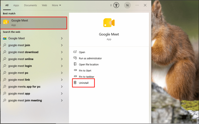 Chuột phải và chọn Uninstall/Gỡ cài đặt