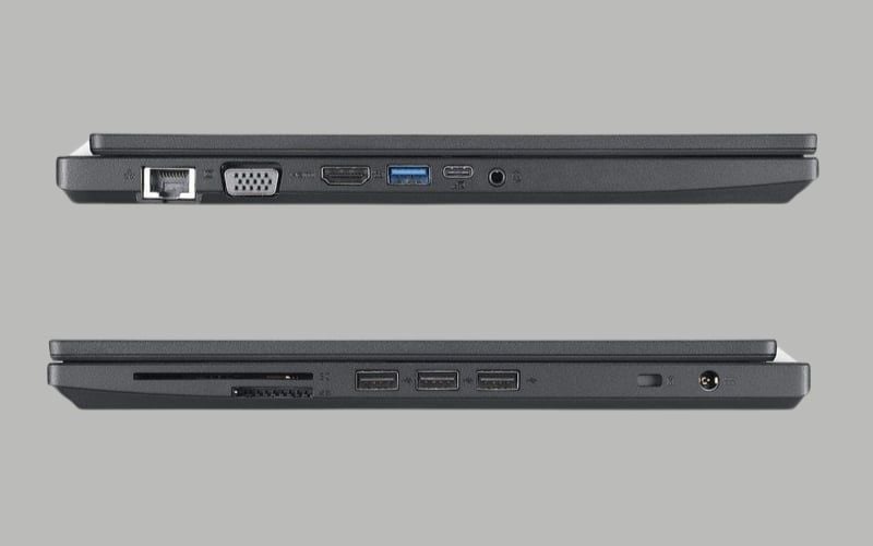 Thiết bị sở hữu cổng USB-C, HDMI và LAN phục vụ tốt cho học tập và làm việc