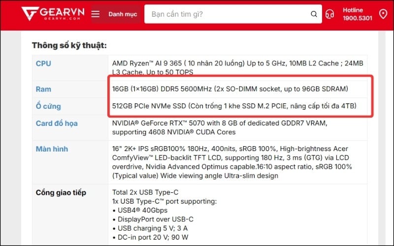 Kiểm tra xem máy còn trống khe cắm RAM hay khe cắm SSD M.2 hay không