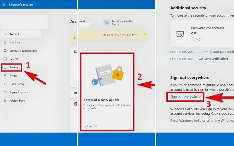 Cách đăng xuất tài khoản Microsoft từ xa cho mọi thiết bị