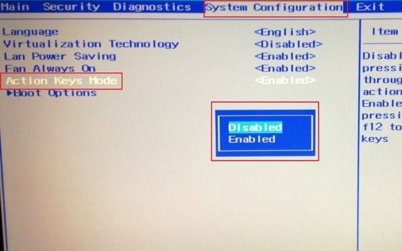 Bạn chọn Enabled hoặc Disabled tùy theo nhu cầu sử dụng