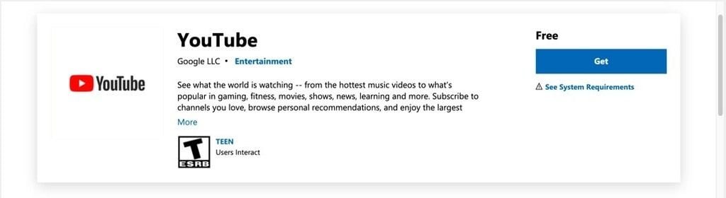 Tải YouTube về máy tính qua Microsoft Store - GEARVN