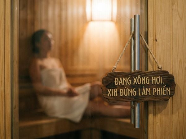 Phụ nữ Việt Nam tận hưởng đặc quyền không gian rộng rãi khi xông hơi một mình.