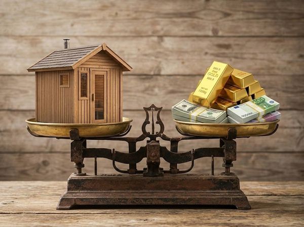 Hình ảnh cân bằng thể hiện giá trị tài chính cao của phòng xông hơi trong bất động sản.