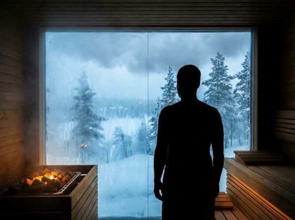 Sự đối lập giữa không gian ấm áp của sauna và sự khắc nghiệt bên ngoài, tượng trưng cho việc rèn luyện bản lĩnh.