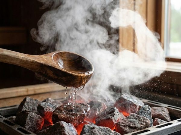 Hình ảnh ẩn dụ về sức mạnh tinh thần được tôi luyện qua sức nóng của phòng xông hơi.