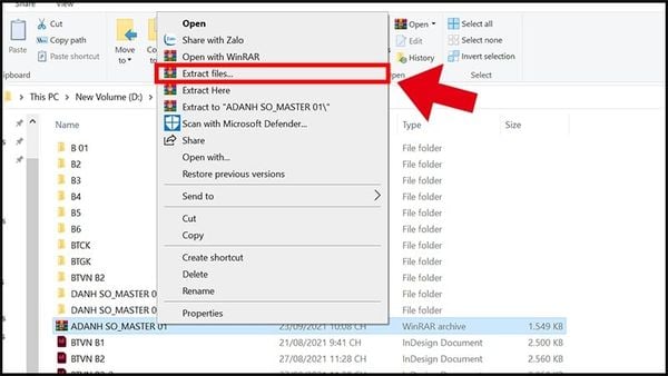 giải nén file bằng phần mềm WinRAR hoặc 7-Zip