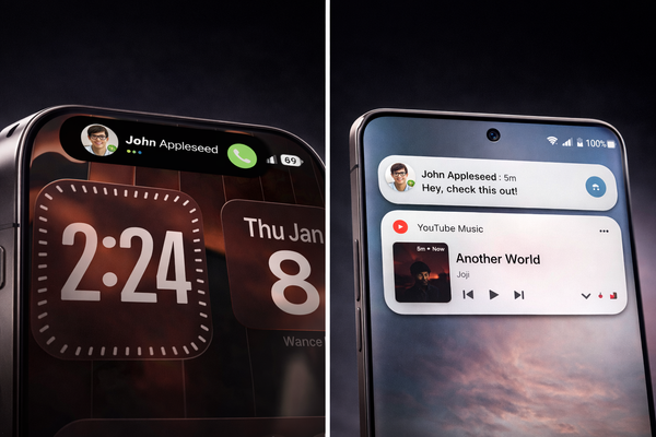 Dynamic Island vs thông báo kiểu Android